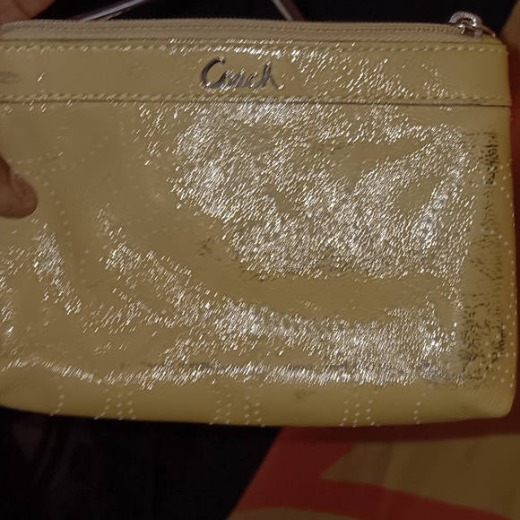 Coach Yellow Leather Wristlet